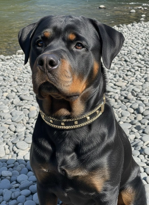 Premium Black Leather Dog Collar – Durable, Stylish & Comfortable