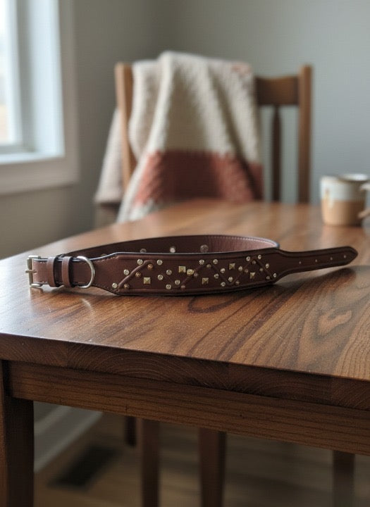 Premium Brown Leather Dog Collar – Durable, Stylish & Comfortable