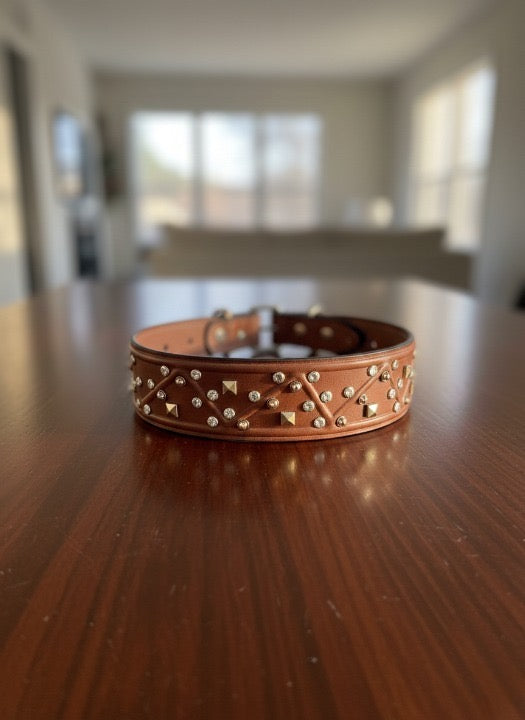 Premium Brown Leather Dog Collar – Durable, Stylish & Comfortable