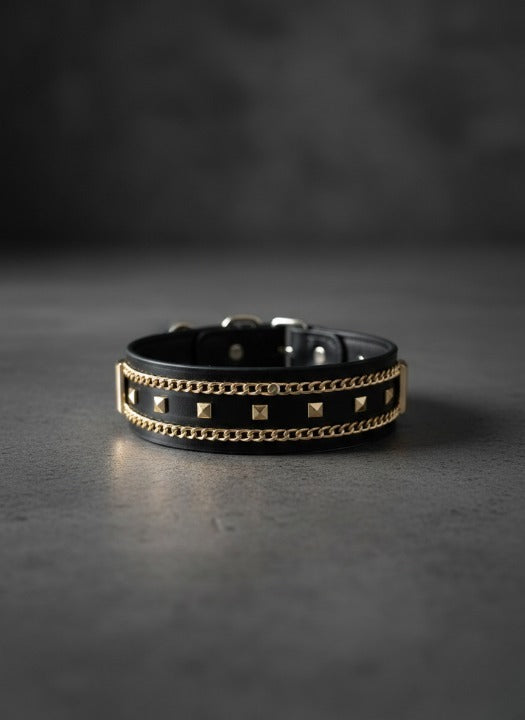 Premium Black Leather Dog Collar – Durable, Stylish & Comfortable