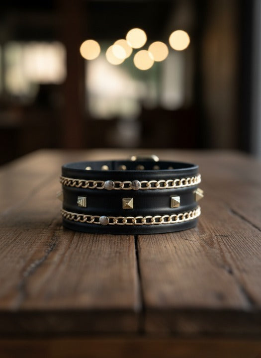 Premium Black Leather Dog Collar – Durable, Stylish & Comfortable